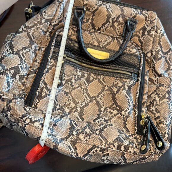 Samantha Brown Embossed Python/Snakeskin backpack - Picture 13 of 15